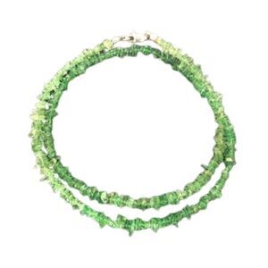 Natural Gemstone Necklace Bracelet Chrome Diopside Sterling Green Uncut Chips